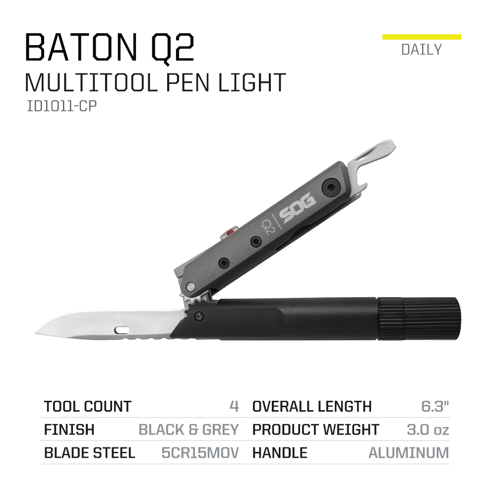SOG BATON Q2 Мультиинструмент  – обзор и цена Edc Carry Knife
